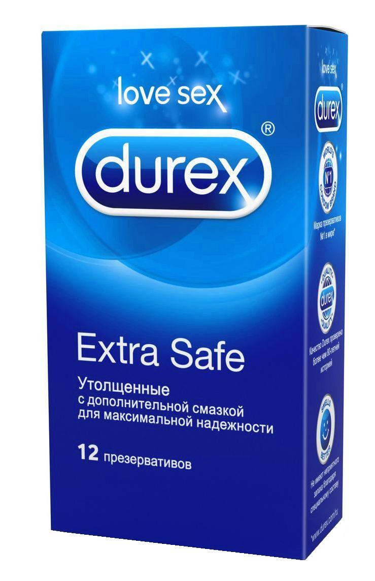 Дюрекс Презервативы Extra Safe утолщенные с дополнительной смазкой №12:  цена, купить, инструкция по применению SSL international (Великобритания) в  аптеке Радуга